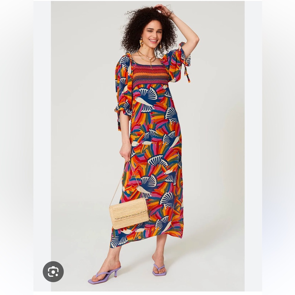 Farm Rio toucan Colorful Patterned Maxi Dress